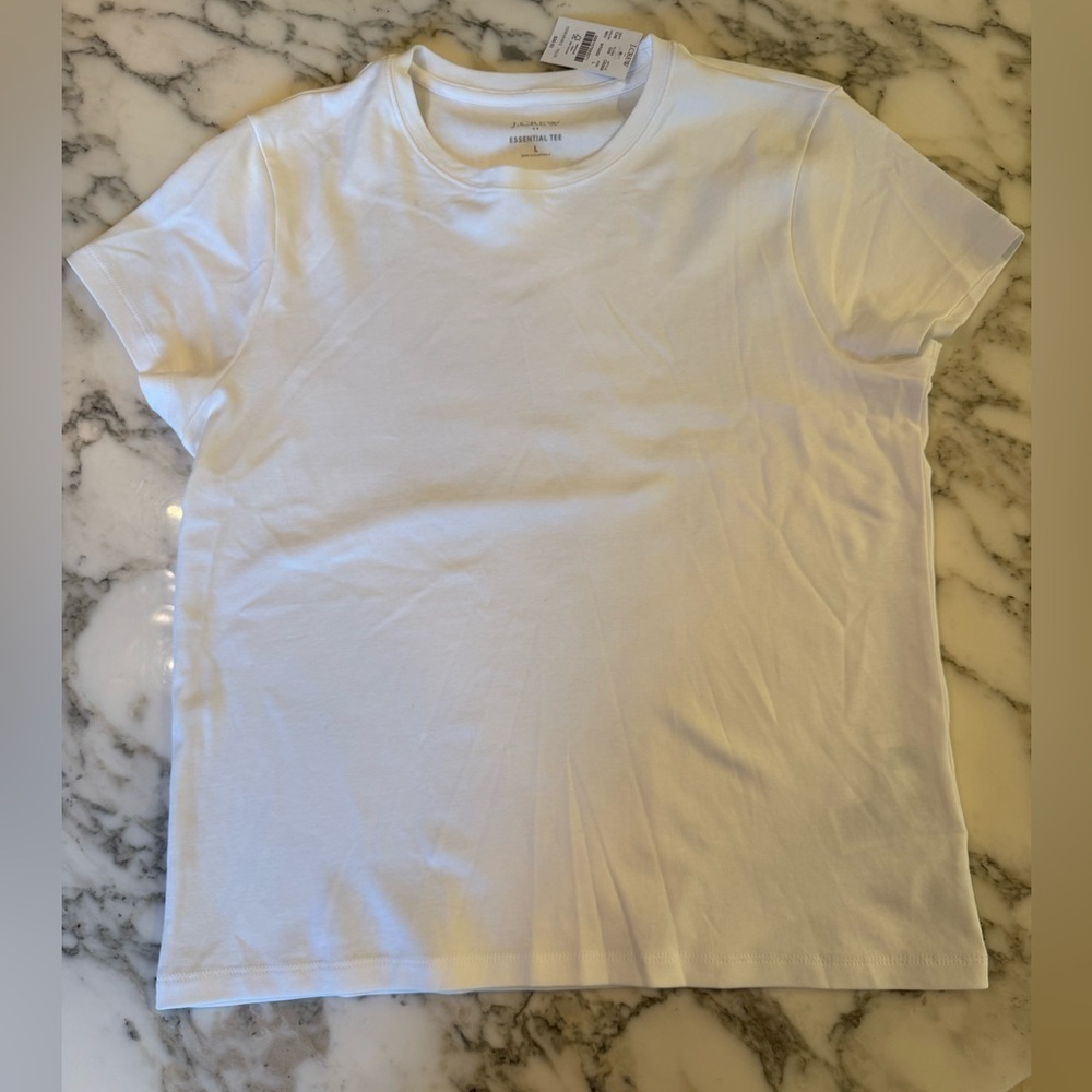 J.Crew Girlfriend essential tee White Sz L and XS - Picture 5 of 10